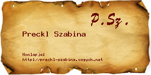 Preckl Szabina névjegykártya